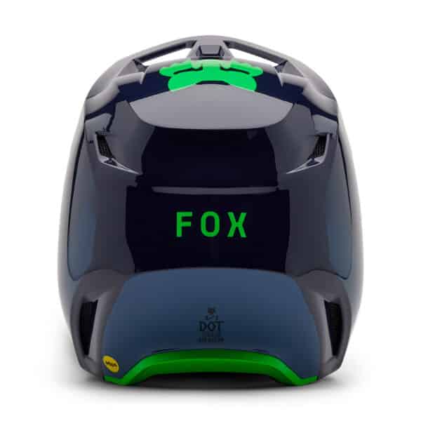 ⁦קסדה מלאה לשטח עם משקף פתוח FOX V1 TAUNT V25 – פוקס, צבע סגול / ירוק⁩ – תמונה ⁦5⁩