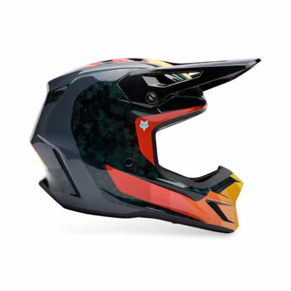 ⁦קסדה מלאה לשטח FOX V3 RS Grid HELMET V25 – פוקס, קרבון בצבע שחור / כתום⁩ – תמונה ⁦4⁩