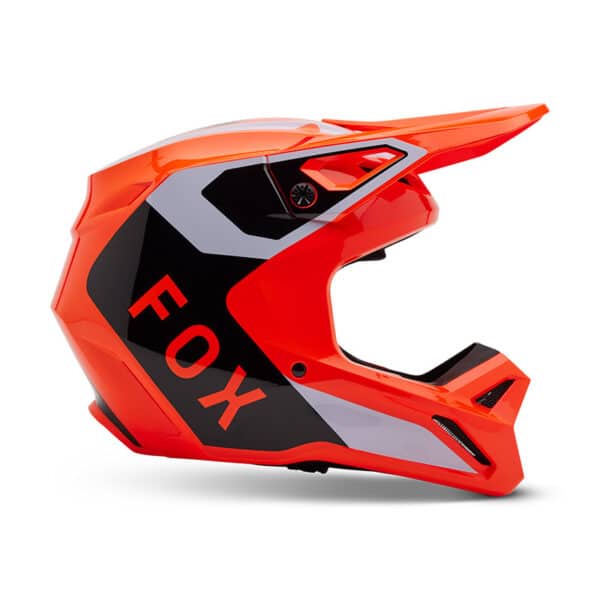 ⁦קסדה לילדים מלאה לשטח עם משקף פתוח FOX YTH V1 LEAN Orange V25 – פוקס, צבע כתום⁩ – תמונה ⁦6⁩