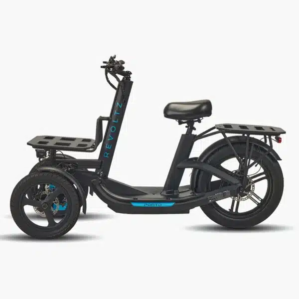 כלי חשמלי Revoltz PORTO כחול עם סוללת 48V30Ah כושר נשיאה עד 300 ק"ג לשליחויות ולוגיסטיקה עירונית
