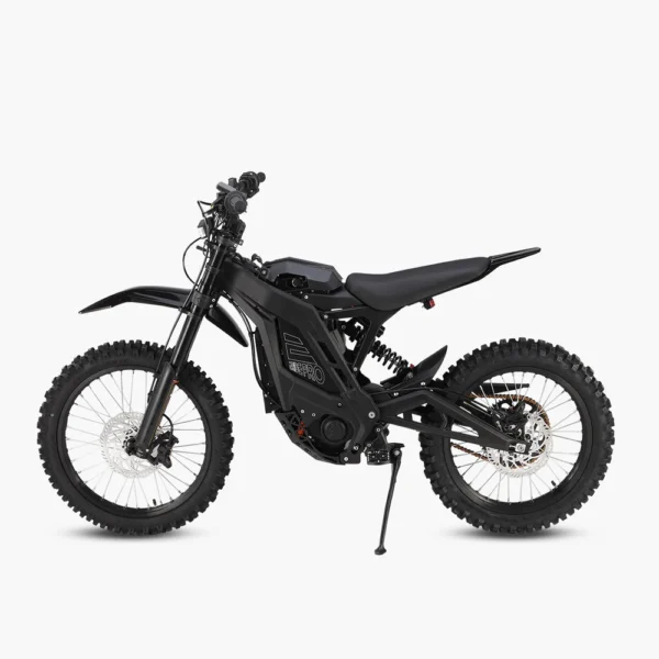 אופנוע שטח חשמלי E RIDE PRO SR L3E שחור עם מנוע 25KW סוללת 72V 50Ah ומתלי FAST ACE לרכיבת שטח מקצועית